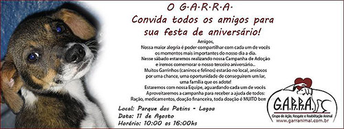 Feira de Adoção Garra Animal - 11/08 - Lagoa, Rio de Janeiro.