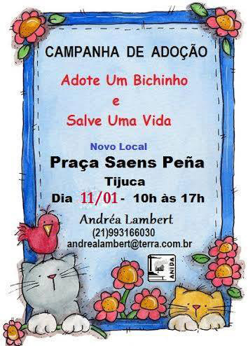 Feira de Adoção - Praça Saens Peña, Tijuca - 11/01
