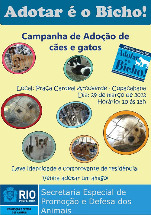 Feira de Adoção de Cães e Gatos SEPDA - Rio de Janeiro - 29/03